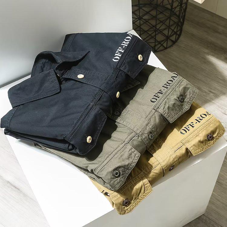 Men's Casual Solid Color Short-Sleeve Lapel Shirt