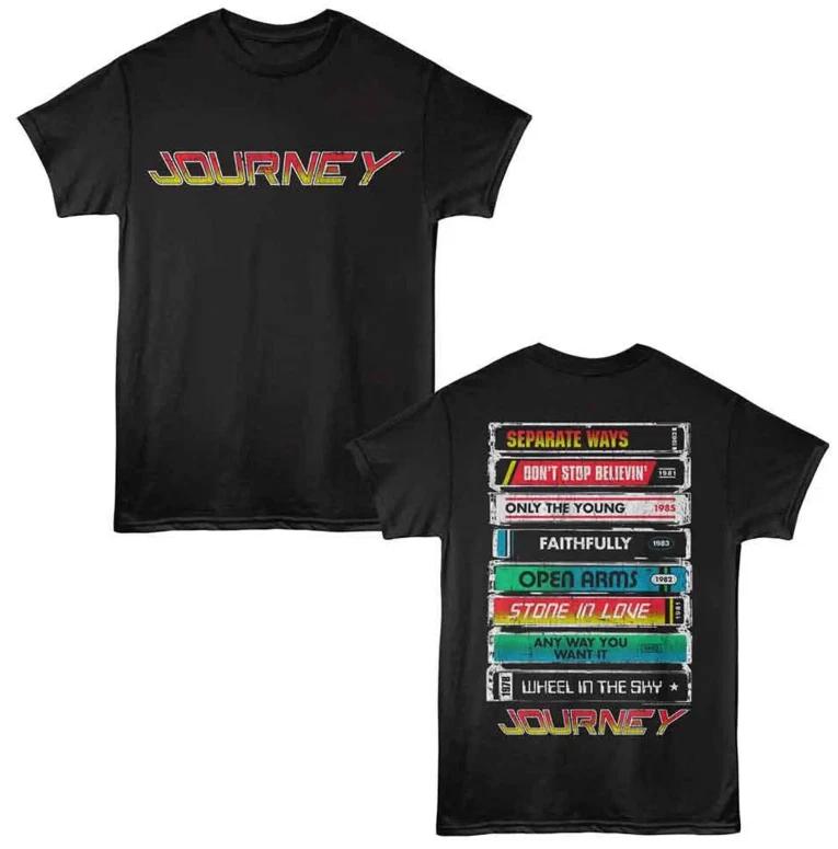 Черная футболка с надписью Journey Song Cassettes