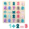 Macaron Wooden Numeric Alphabet Children's Enlightenment Shape Cognitive Grip Board Baby Puzzle Puzzle Early Education Toy