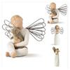 Tree Willow Angels Figurine Embrace Pet Ornament Sculptures Statue Gift Resin