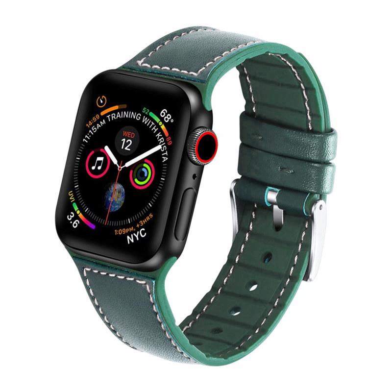 Ремешок из натуральной кожи для Apple Watch 6 Band 44 мм 40 мм iWatch Band 38 мм 42 мм силиконовый ремешок-браслет Apple Watch Serie 6 5 4 3 Se