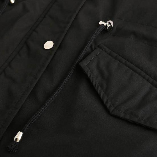 Куртка пальто с разрезом сзади холодостойкая теплая флисовая подкладка с капюшоном зимняя длинная куртка для кемпинга