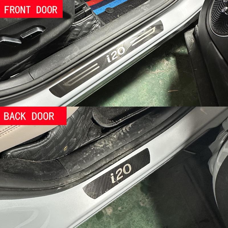 I20 Stainless Steel Door Sill Protectors, Anti-Stepping Stickers, Collision Protection Strips.