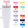 Straw Cap Bow Shape 10mm Dust-Proof Leak-proof Reusable Food Grade Bottle Straw Dust Cover Tumblers Straw Toppers