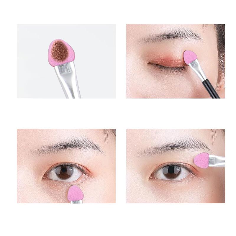 10PCS Multi-Color Double Head Latex Sponge Eyeshadow Stick Multi-Functional Portable Short Stick Makeup Brush Eyeshadow Brush