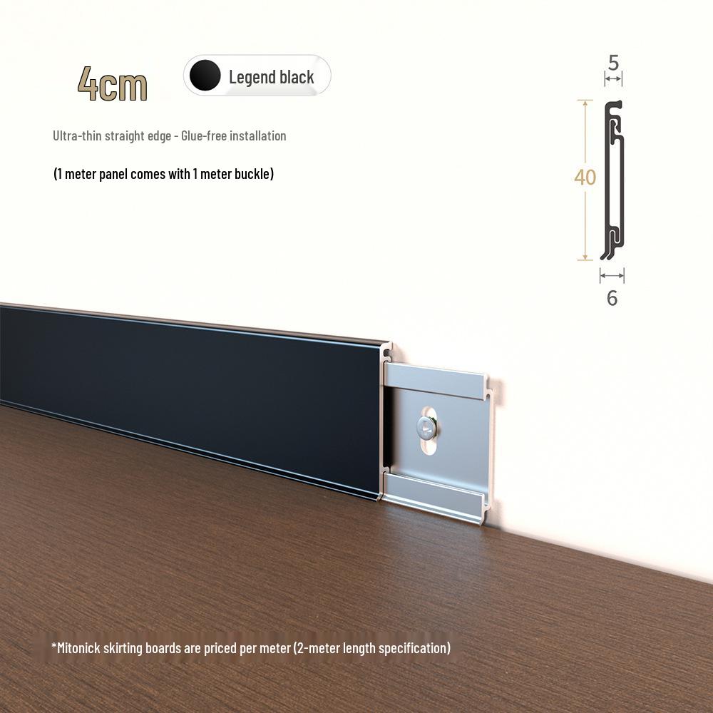 Ультратонкий алюминиевый плинтус Meitong со скрытым креплением