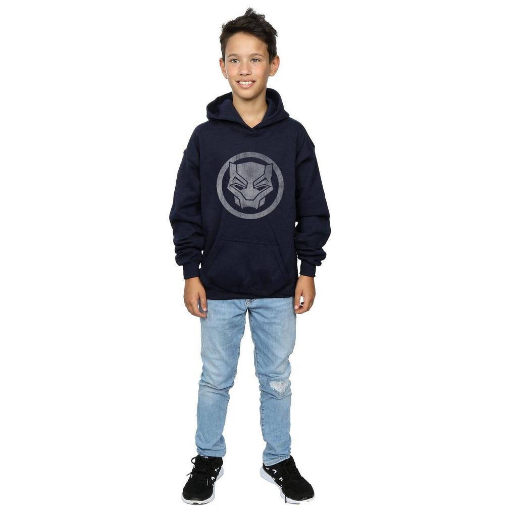 Marvel Boys Black Panther Distressed Icon Hoodie