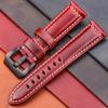 Watchband Genuine Leather Watchband Bracelet 20 22 24 26mm Women Men Oil Wax Cowhide Blue Green Red Brown Wach Band Strap Steel Buckle