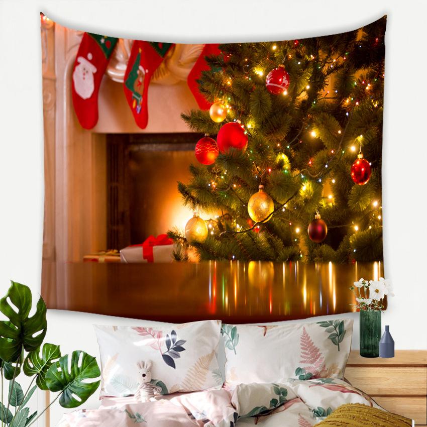 Рождественский новогодний декор, гобелен, гобелен со свечой, настенный художественный гобелен, декор для спальни, домашний декор для гостиной, подарок на Новый год