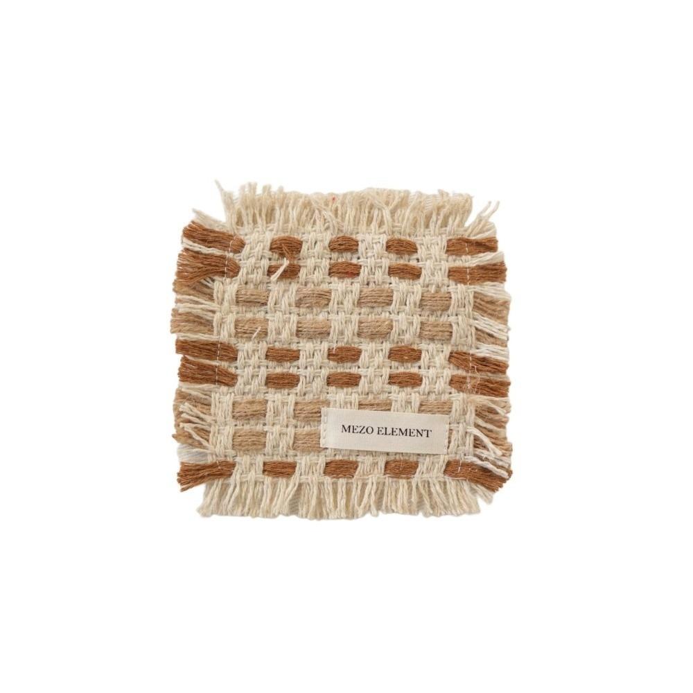 Nordic INS Style Handmade Woven Coaster Square Shape Heat Resistant Heat Insulation Pad Non-Slip Braided Cup Mat Home Decoration