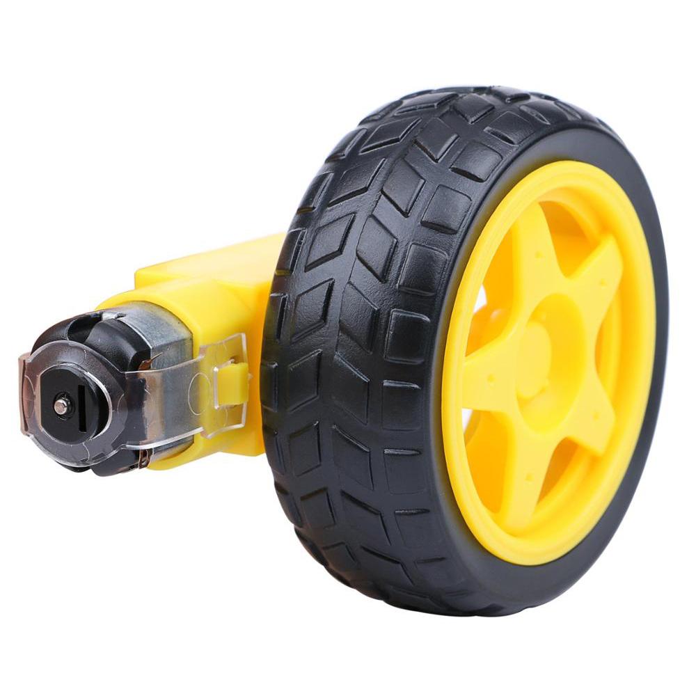 Электродвигатель постоянного тока с пластиковым колесом шины двигателя TT 3-6V Двигатель-редуктор с двойным валом TT Магнитный двигатель коробки передач для Arduino Smart Car