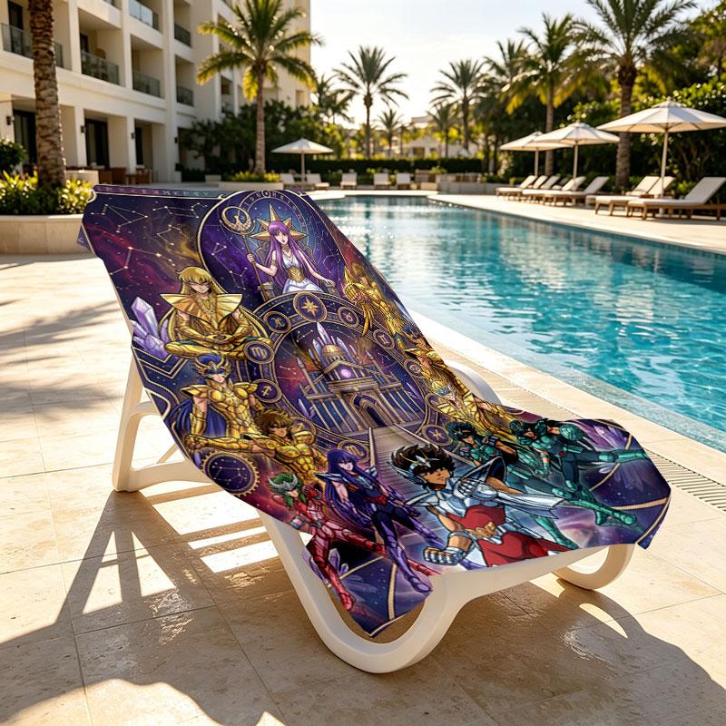 Saint Seiya Print Beach Towel Design, Soft, Lightweight. for Home Bathroom, Spa, Pool, Yoga, Surfing, Camping, Gift for Family, Friend