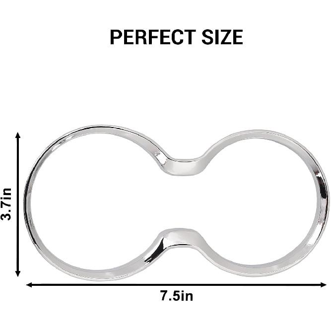Jimen Compatible with Jeep Grand Cherokee 2011-, Front Cup Holder Cover Trim (Chrome)