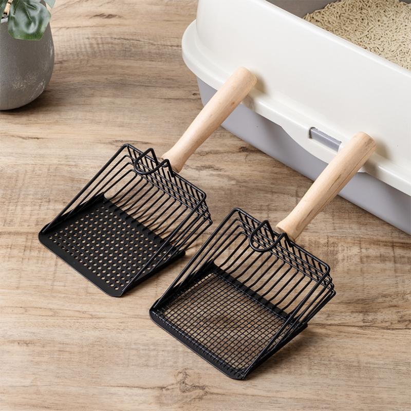 Большой металлический совок для песка из нержавеющей стали с овальным отверстием, совок для фекалий, совок для мусора, товары для питомцев