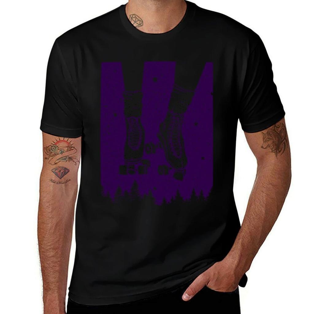Night Skating Tshirt Basic Solid Color Short Sleeve Tshirt