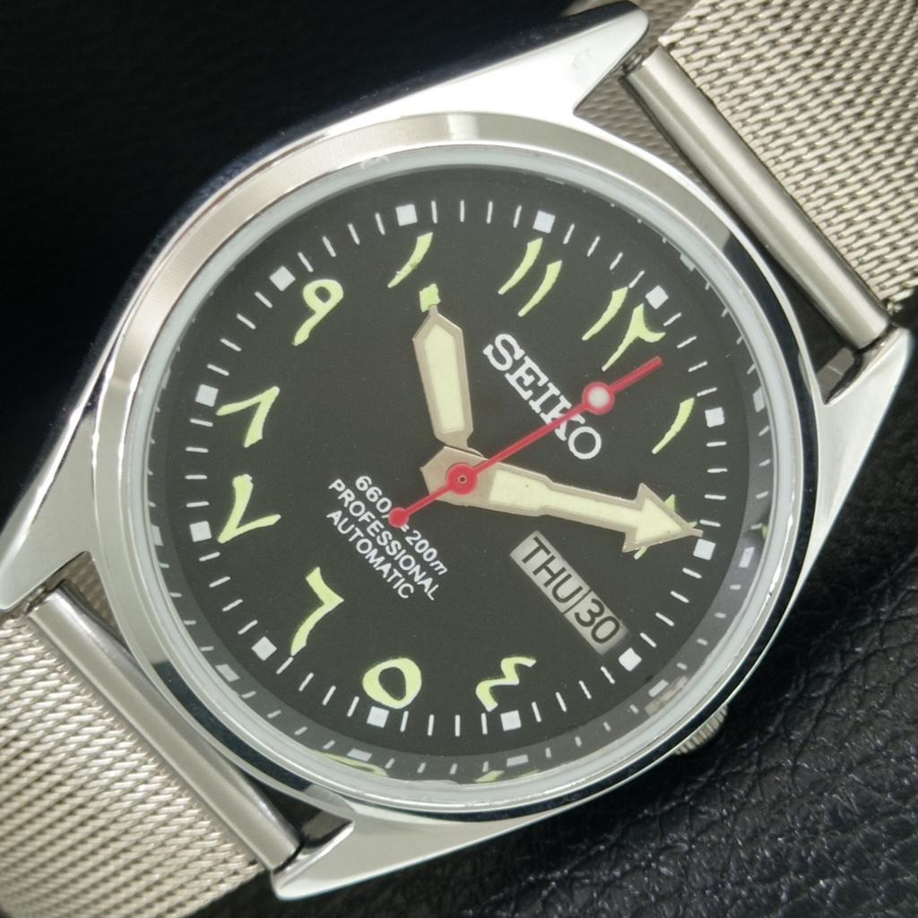 ЯПОНСКИЕ ВИНТАЖНЫЕ ОТРЕМОНТИРОВАННЫЕ МУЖСКИЕ АВТОМАТИЧЕСКИЕ ЧАСЫ SEIKO 6309A ЧЕРНЫЙ ЦИФЕРБЛАТ a442755-1