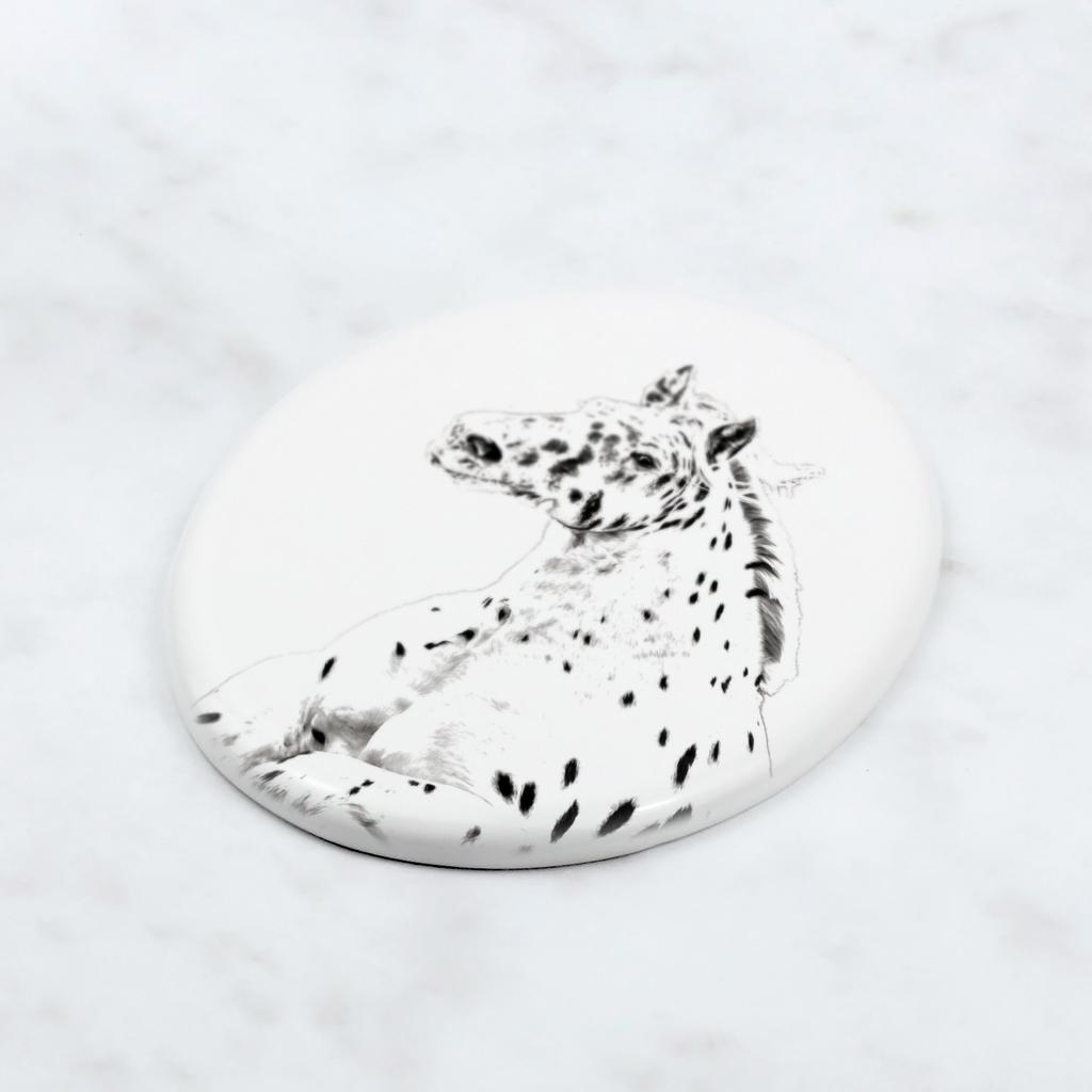 Noriker - commemorative plaque with a photo of a horse, tombstone plaque with a print, personalized oval plaque by Art-Dog brand