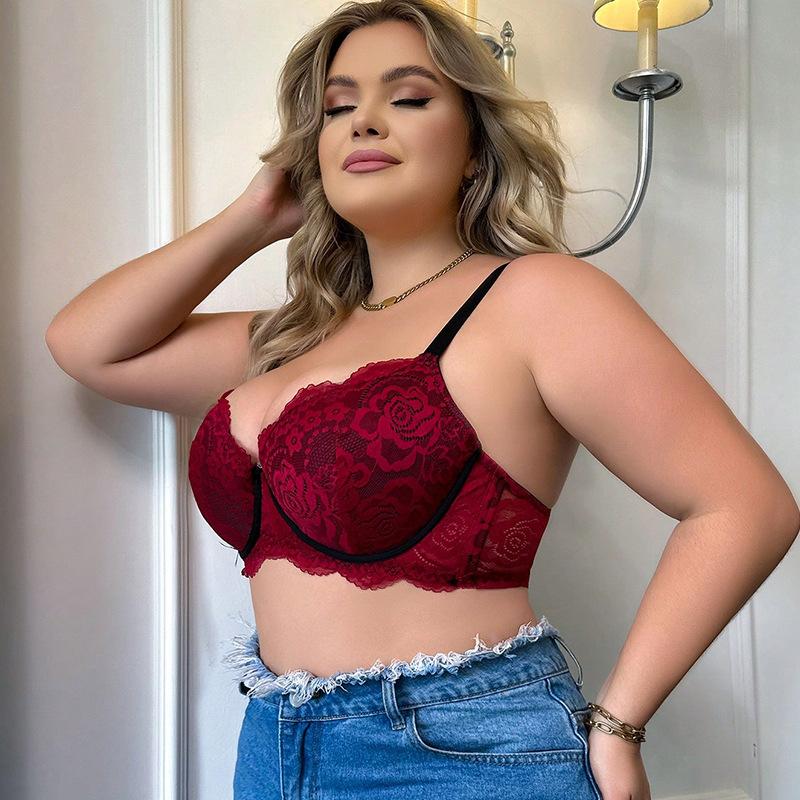 Европейский и американский стиль, регулируемый бюстгальтер большого размера, кружевное нижнее белье большого размера, бюстгальтер пуш-ап на косточках