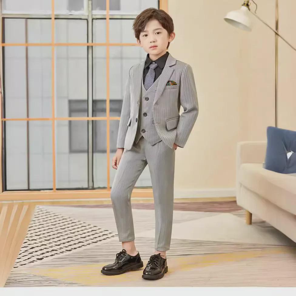 Осенне-зимний деловой костюм для мальчиков на свадьбы и мероприятия – Детский комплект фрака