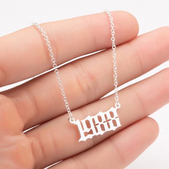 Ожерелье-цепочка из нержавеющей стали с номером года рождения 1980-2019, ювелирные изделия