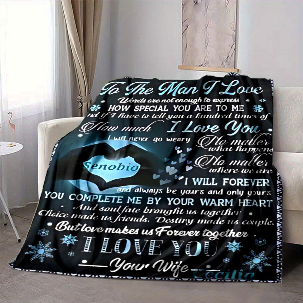 1PC Romantic Gifts for Husband Blanket, Throw For Sofa, Bed, Travel, Printing Blanket With Soft And Warm Fabric yy250918178
