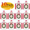 10PCS Christmas Greeting Cards Set with Envelopes, Cartoon Hand-drawn Xmas Cards for Holiday Wishes & Gifts