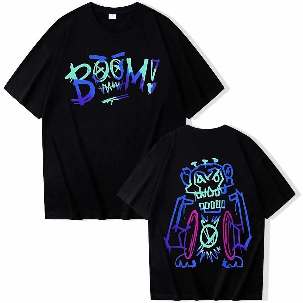 2026 New Hot Anime Arcane Jinx Graffiti 100% Cotton T-shirt Man Women Harajuku O-neck Summer Casual Shirt
