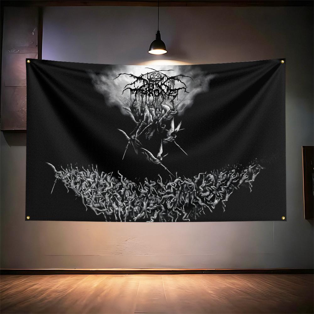 Флаг Рок-музыки 3x5 футов Для фанатов Darkthrone Баннер HD Печать Латунные люверсы Декор стены гаража, спальни, гостиной, общежития Гобелен