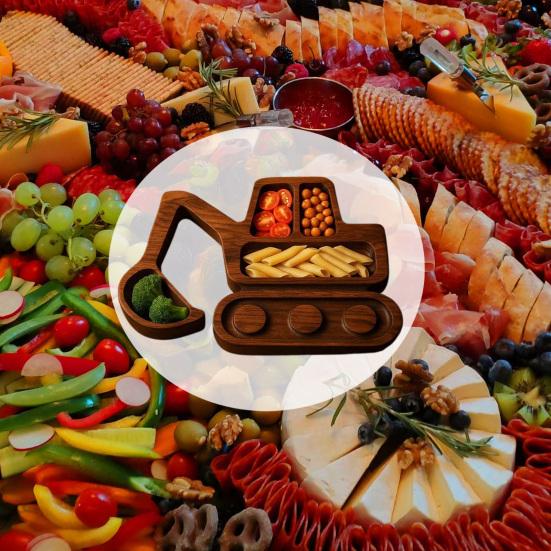 Деревянный сервировочный поднос Поднос для закусок в виде транспортного средства Поднос для печенья Поднос для холодных закусок, сыров, фруктов, орехов Веселый поднос для вечеринок