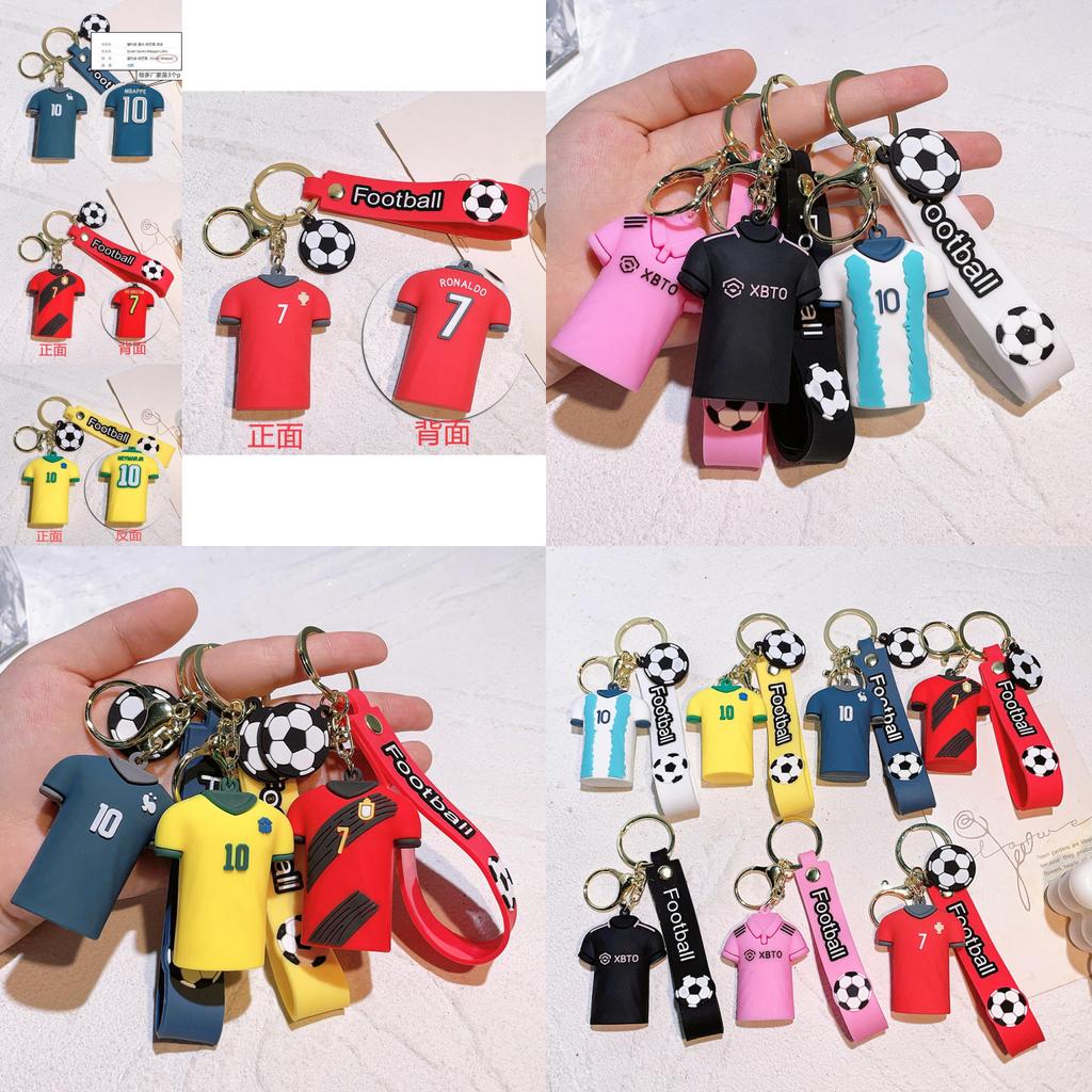 Яркий брелок в виде футбольной звезды, силиконовый аксессуар для ключей, идеальный подарок для друзей