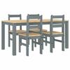 VidaXL Panama Dining Set 5 Pcs Grey Solid Pine Wood, Dining Table Set, Kitchen Table and Chairs, 3345180