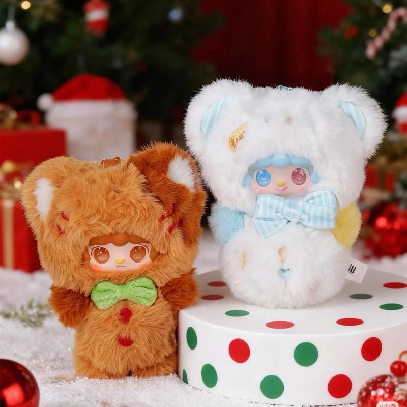 Yooki Christmas Jingle Bells Vinyl Plush Blind Box Trendy Toys Cute Doll Backpack Pendant Decoration Mystery Box surprise Gifts