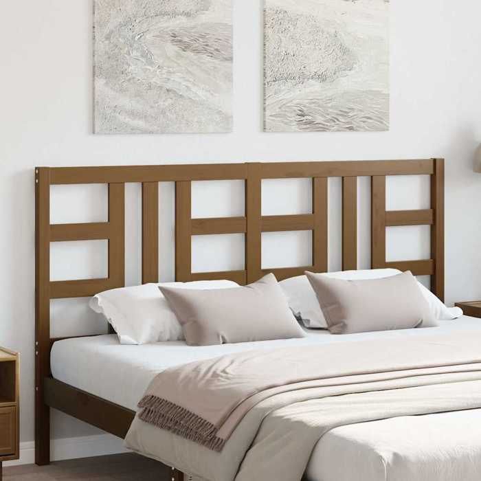 VidaXL Headboard Honey Brown 146x4x100 Cm Solid Pine Wood 817843