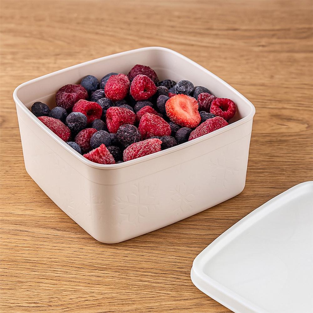 Beige food container with lid 650 ml