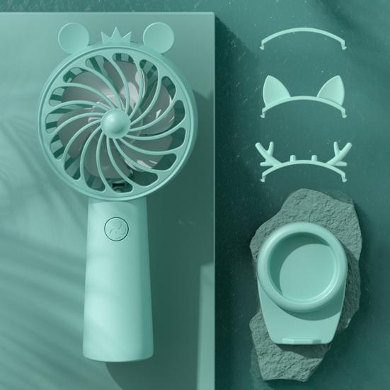 Легкий портативный универсальный тепловой вентилятор с мультяшными ушами, рассеивающий тепло