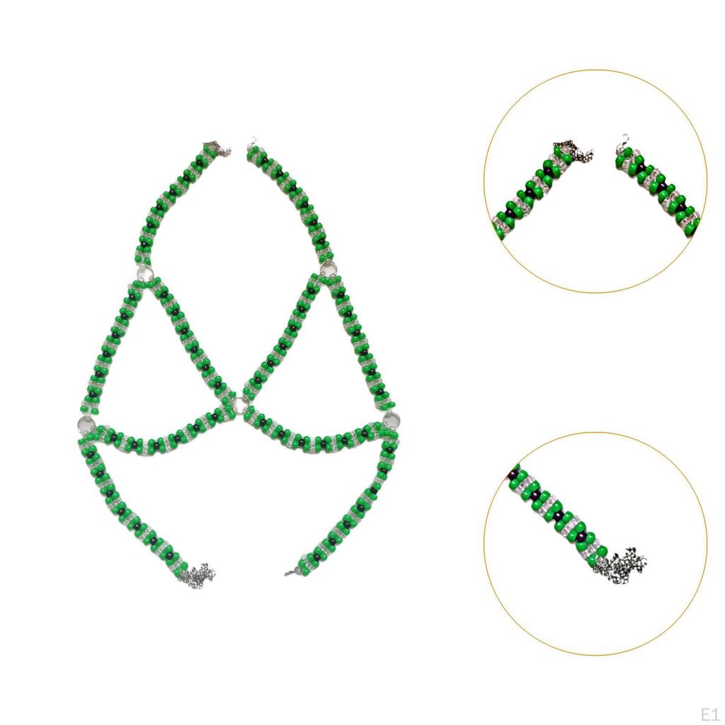 Бюстгальтер с цепочкой для тела, бисер для пляжного выступления, костюмированного костюма