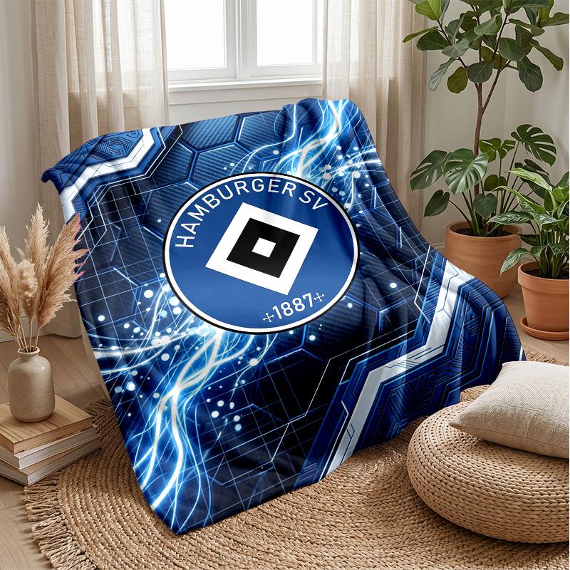 Hamburger SV Football Print Flannel Blanket, Soft Warm Lightweight Throw Blanket for Sofa Bed Camping