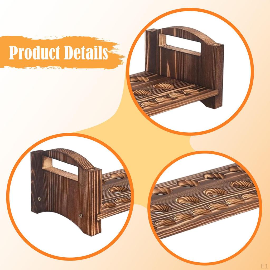 Wood Egg Holder Display Stand Easter Eggs Shelf Reusable Organizer, Storage Rack for Freezers