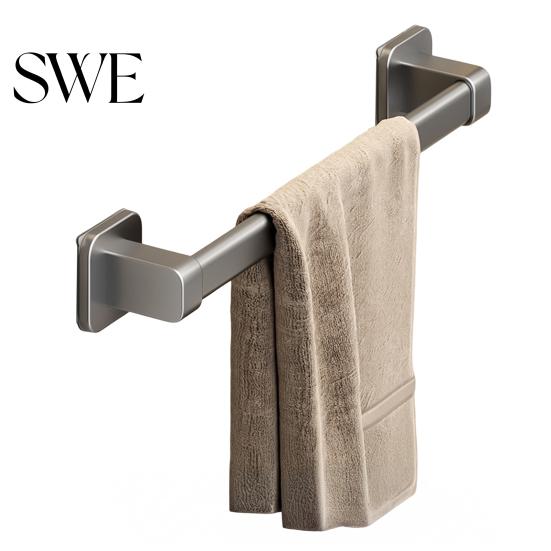 Towel Bar Self-Adhesive Rack Hand Strong Load-bearing Self-adhesive Bathroom Organizer Easy to Install Wall Mounted Hanger
