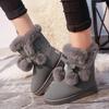 Women Snow Boots Fur Pompon Boots Winter Warm Shoes Thicken Fur Linner Shoes
