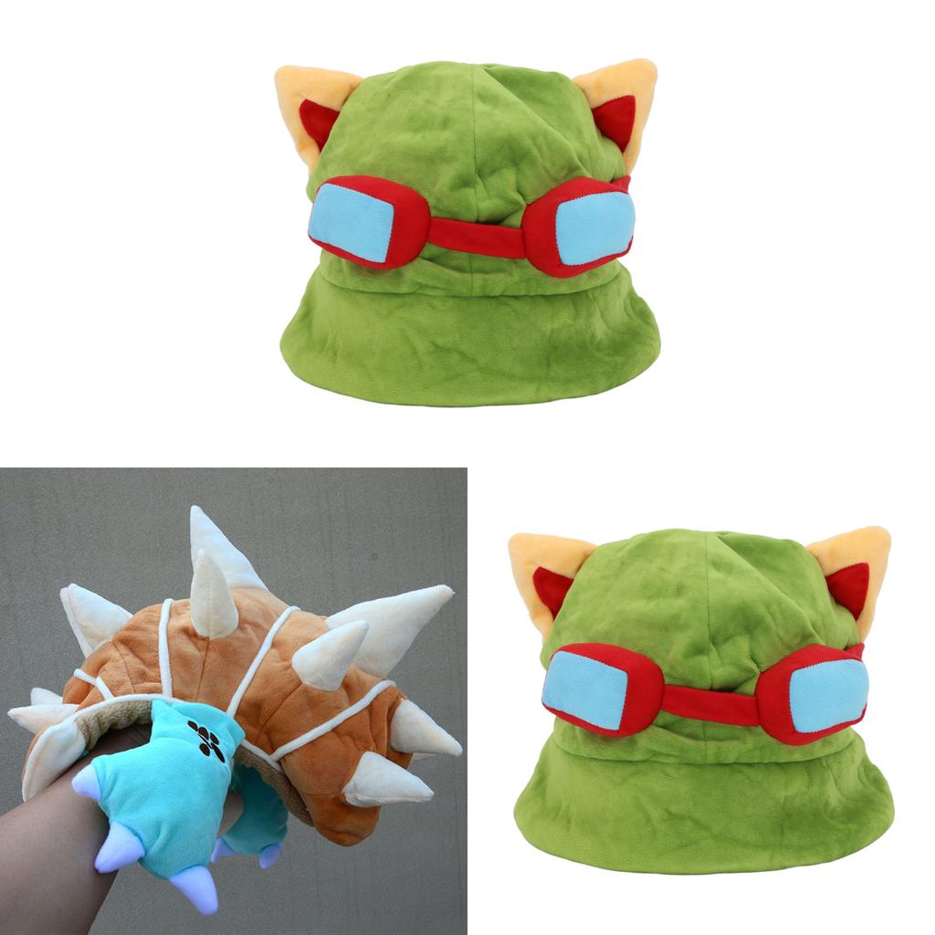 League Of Legends Teemo And Teemo Animal Plush Hat With Faux Fur For Cosplay