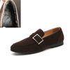 Флисовые туфли Doudou Мужские кожаные туфли Кожаные туфли Мокасины с одной педалью Туфли из матовой кожи с пятнами
