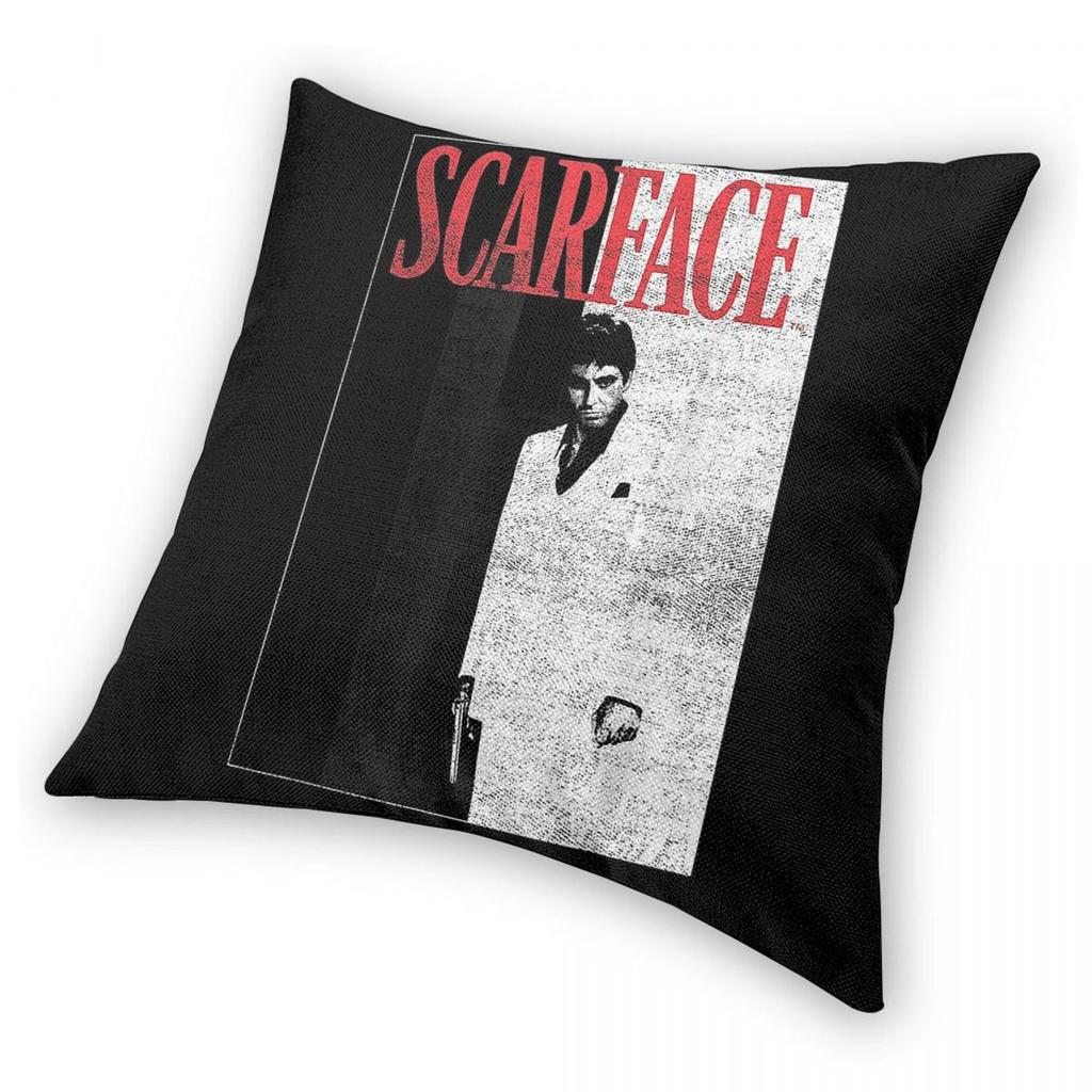 Scarface Distressed Movie Pillowcase Polyester Linen Velvet Printed Decorative Throw Pillow Case Home Cushion Cover