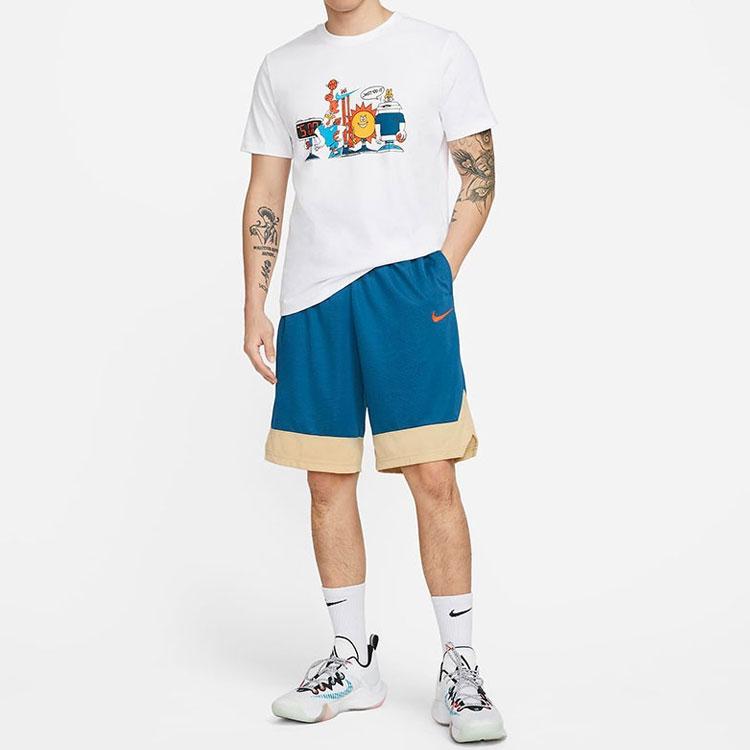 Nike Удобные футболки с круглым вырезом с мультяшным принтом, мужские топы, белые DN3004-100