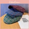 Checkered Vintage Pattern Beret Hat With Breathable Cotton For Women Fashion