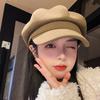 Korean Version of Octagonal Hat for Women Showing Face Versatile Beret Autumn and Winter Retro Brushed Newsboy Hat Japanese Fashion Painter Hat