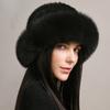 New Genuine Real Natural Knitted Mink Fur Hat Cap Luxury Women Handmade Knit Fashion Winter Headwear Warm Real Fox Fur Beanies