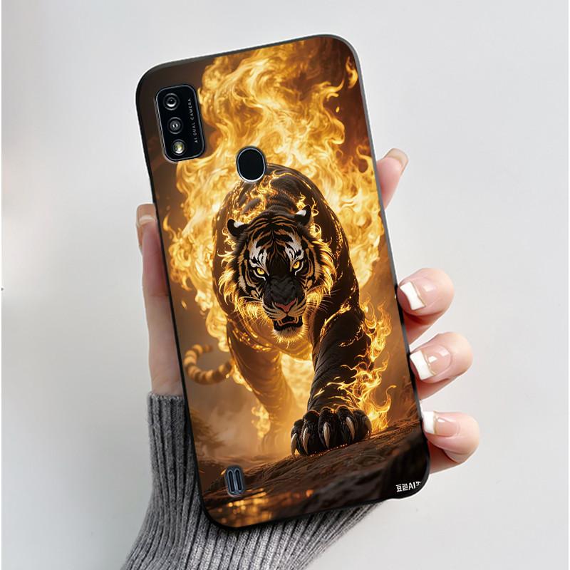Phone Case For ZTE Blade A51/A7P Jelly Soft Black Cover New Stylish Pattern Dreamy Moon Sea ZTE Blade A51/A7P Casing
