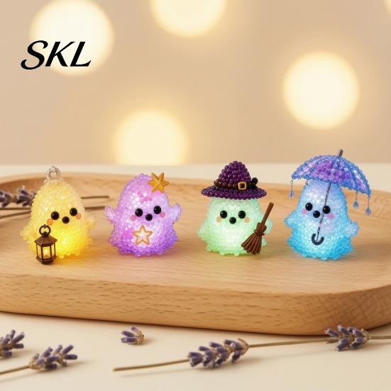 3D Beaded Elf Kit Glowing Fantasy Spirits DIY Bead Kit, Mini Beading Craft Set, Handmade Art Miniature Ornaments Ornament with Instruction,
