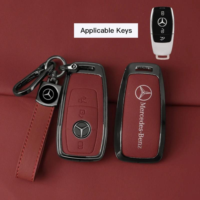 FIQ4 Hot 2025 Leather Car Key Full Case Protection Cover Shell Holder For Mercedes Benz AMG W204 W205 W203 W210 W211 W212 W124 W126 W